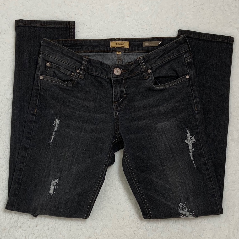 STS Blue Black Relaxed Boyfriend Distressed Jeans